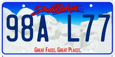 SD license plate 98AL77