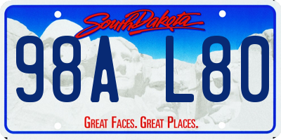 SD license plate 98AL80