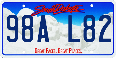 SD license plate 98AL82