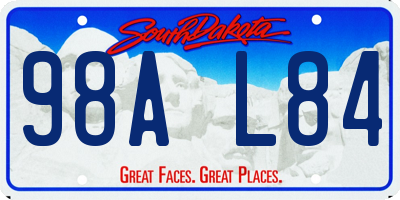 SD license plate 98AL84