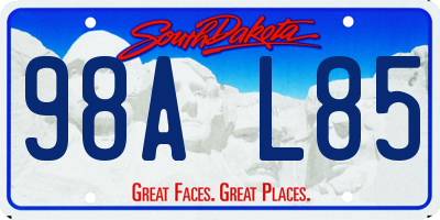 SD license plate 98AL85