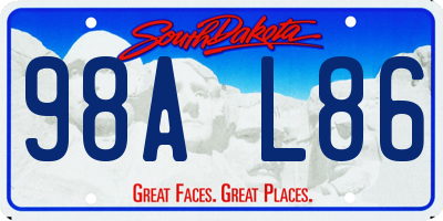 SD license plate 98AL86