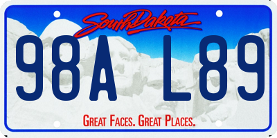 SD license plate 98AL89