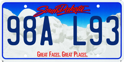 SD license plate 98AL93