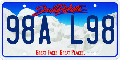 SD license plate 98AL98