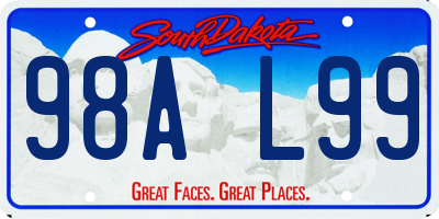 SD license plate 98AL99