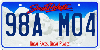 SD license plate 98AM04