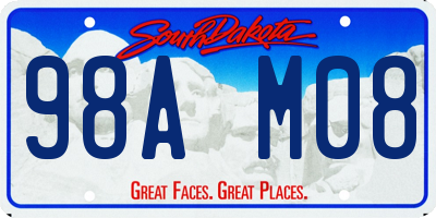 SD license plate 98AM08