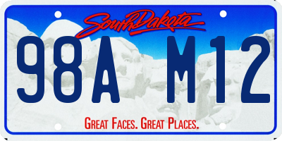 SD license plate 98AM12