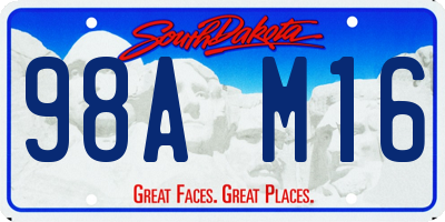 SD license plate 98AM16