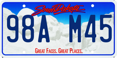 SD license plate 98AM45