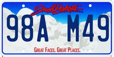 SD license plate 98AM49