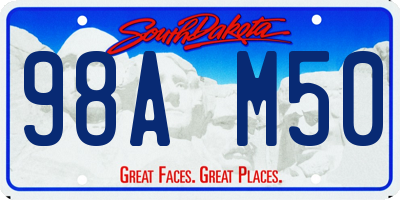 SD license plate 98AM50