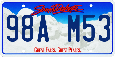 SD license plate 98AM53