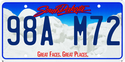 SD license plate 98AM72