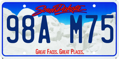 SD license plate 98AM75