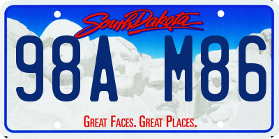 SD license plate 98AM86