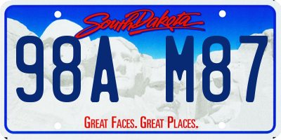 SD license plate 98AM87