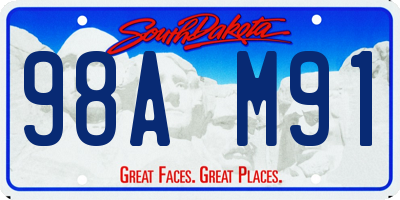 SD license plate 98AM91