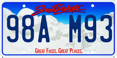 SD license plate 98AM93