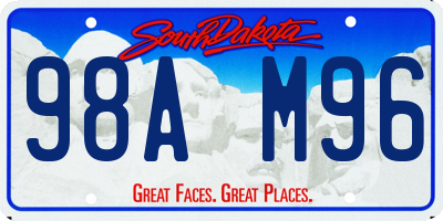 SD license plate 98AM96