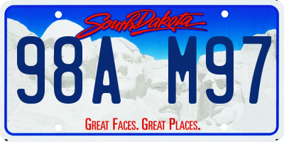 SD license plate 98AM97