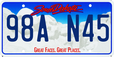 SD license plate 98AN45