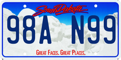 SD license plate 98AN99