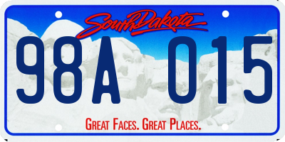 SD license plate 98AO15