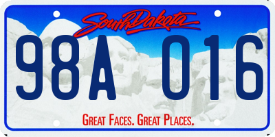 SD license plate 98AO16
