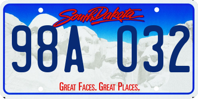 SD license plate 98AO32