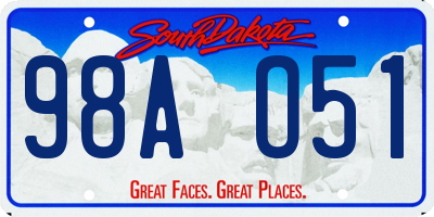 SD license plate 98AO51
