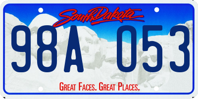 SD license plate 98AO53