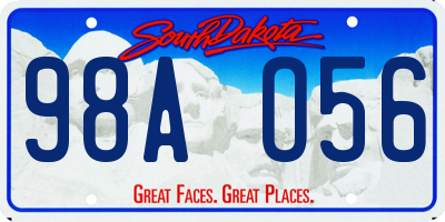 SD license plate 98AO56