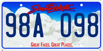 SD license plate 98AO98