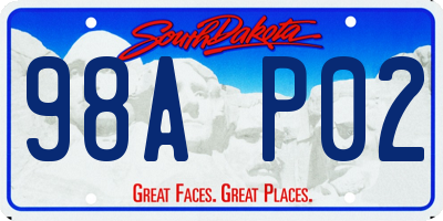 SD license plate 98AP02