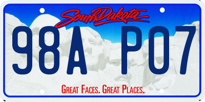 SD license plate 98AP07