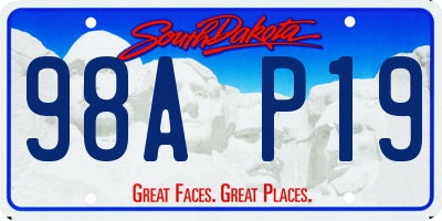 SD license plate 98AP19