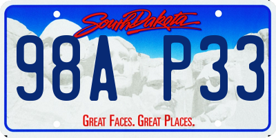 SD license plate 98AP33