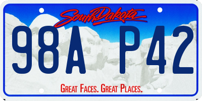 SD license plate 98AP42