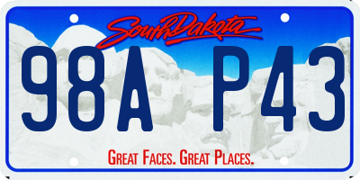 SD license plate 98AP43
