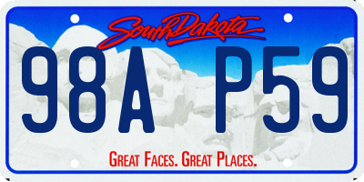 SD license plate 98AP59