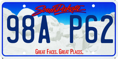 SD license plate 98AP62