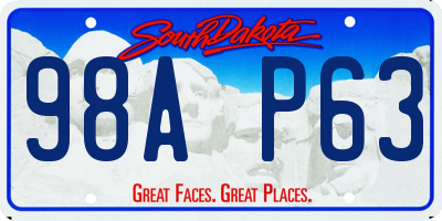SD license plate 98AP63