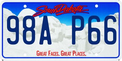SD license plate 98AP66