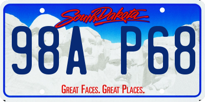 SD license plate 98AP68