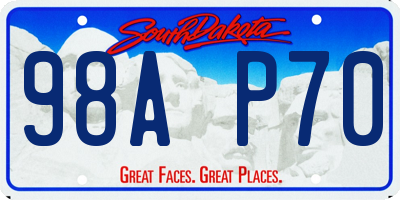 SD license plate 98AP70