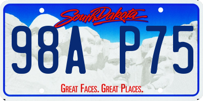 SD license plate 98AP75
