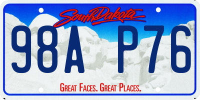 SD license plate 98AP76