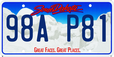 SD license plate 98AP81